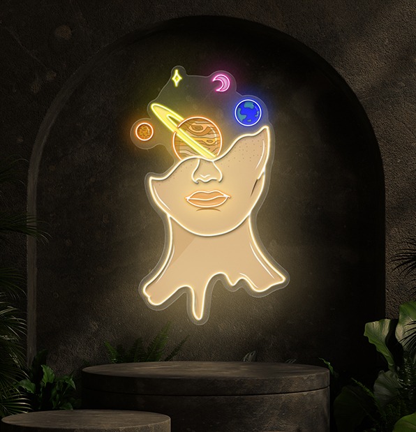 Face star neon artwork