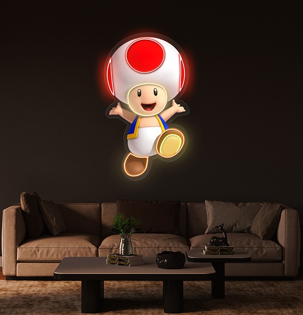 Captain toad uv printed neon artwork