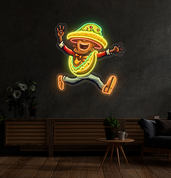 A Taco Dancing Disco Music LED Neon Sign