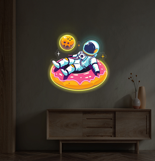 Astronaut Donut Led Neon Acrylic Artwork