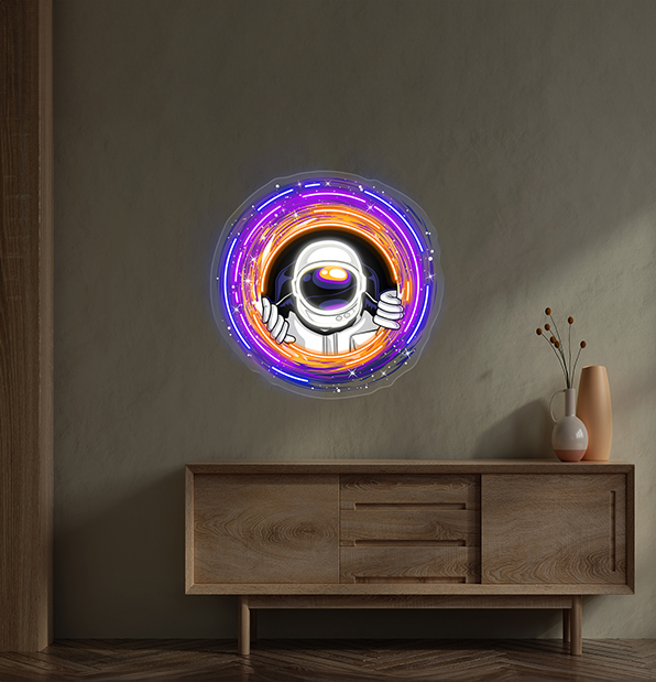 Astronauts Black Holes LED Neon Sign Light Pop Art