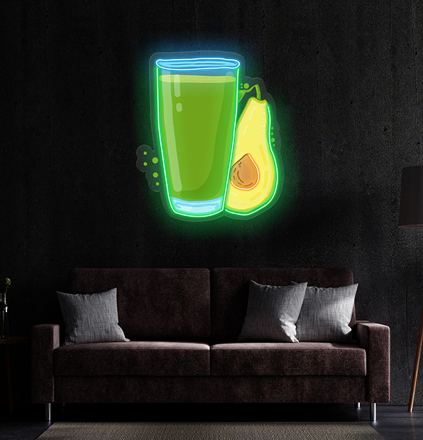 Avocado Smoothie LED Neon Acrylic Artwork