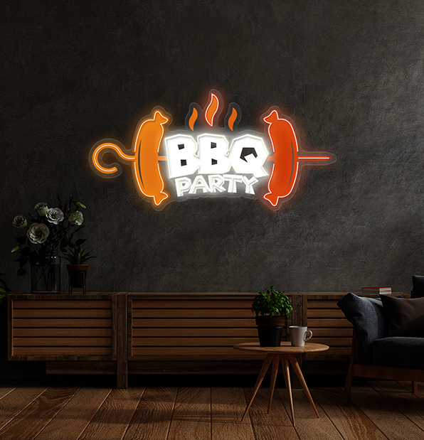 BBQ Party LED Neon Acrylic Artwork