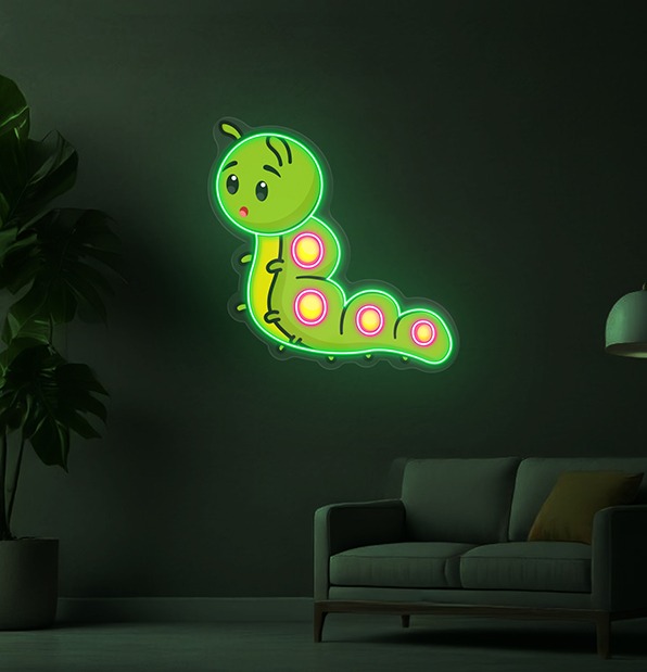 Caterpillar Artwork LED Neon Sign