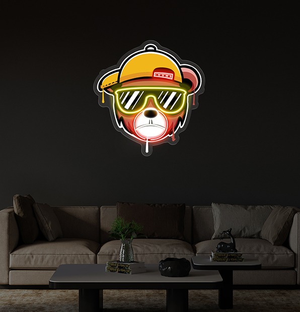 Cool Bear UV Print Neon Sign