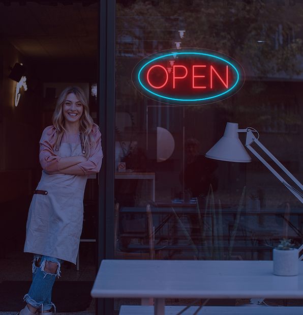 open neon sign