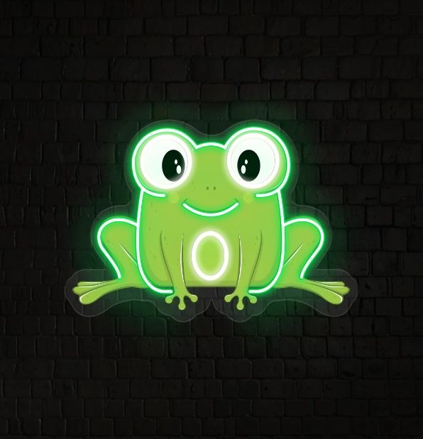 Basaneon Mushroom Frog Neon Sign – Colorful LED Art Decor For Bedroom, Game Room, Bar, Wall Art Glow Display