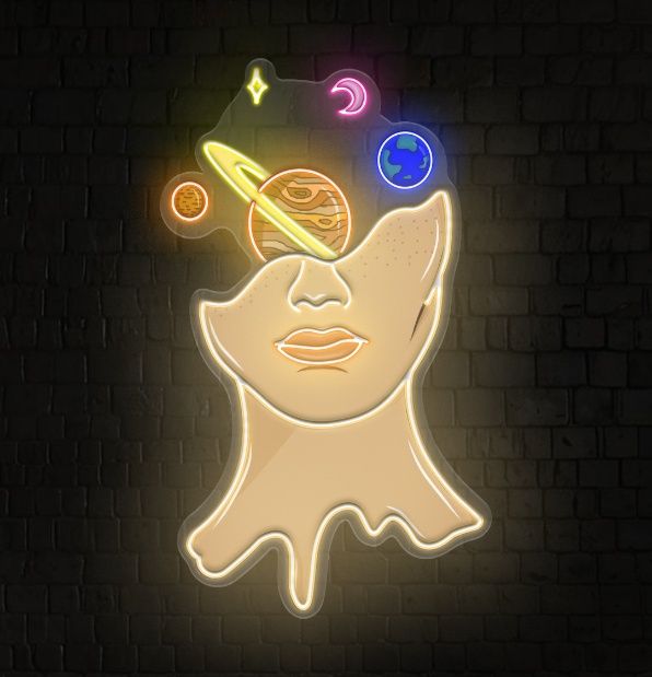 Face star neon artwork