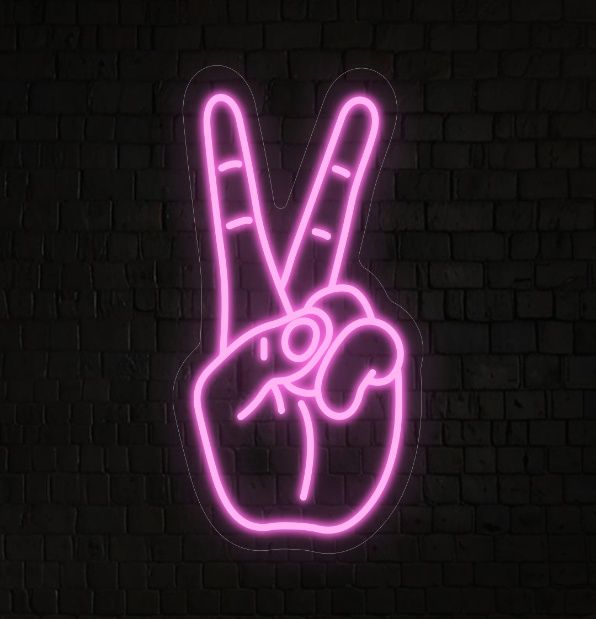 Neon Peace Sign