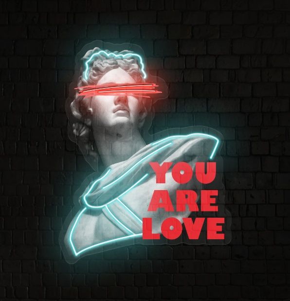 You are love neon acrylic artwork