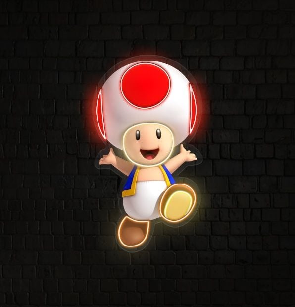 Captain toad uv printed neon artwork