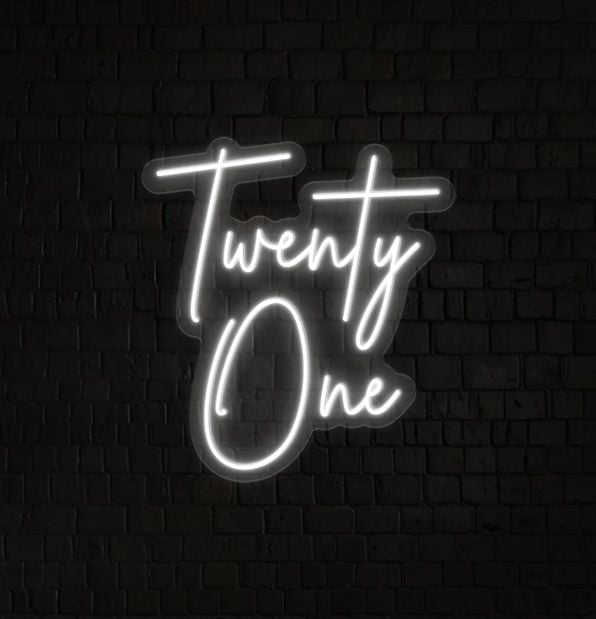 Twenty One Neon Light Sign