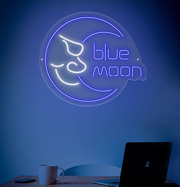 Blue Moon Neon Sign | NeonChamp