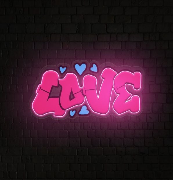 love neon acrylic artwork