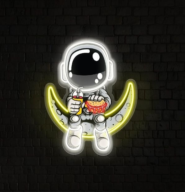 Astronaut Hamburger Led Neon Acrylic Artwork