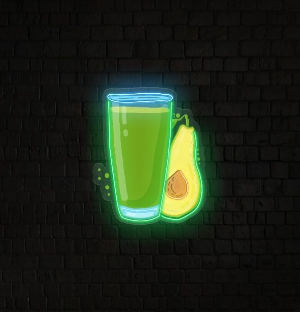 Avocado Smoothie LED Neon Acrylic Artwork