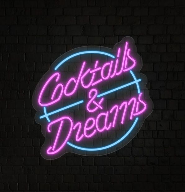Cocktails & Dreams Neon Sign for Bar Vibes | NeonChamp