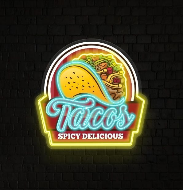 Custom Brand Name Taco Mexican Food Restaurant Decor Artwork Led Neon Sign Light