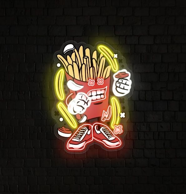 French Fries Cartoon UV Light