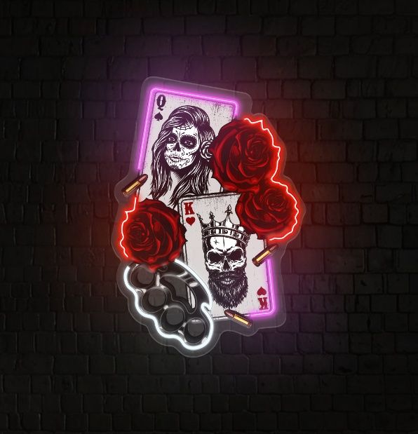 Gambling Poker LED Neon Acrylic Artwork