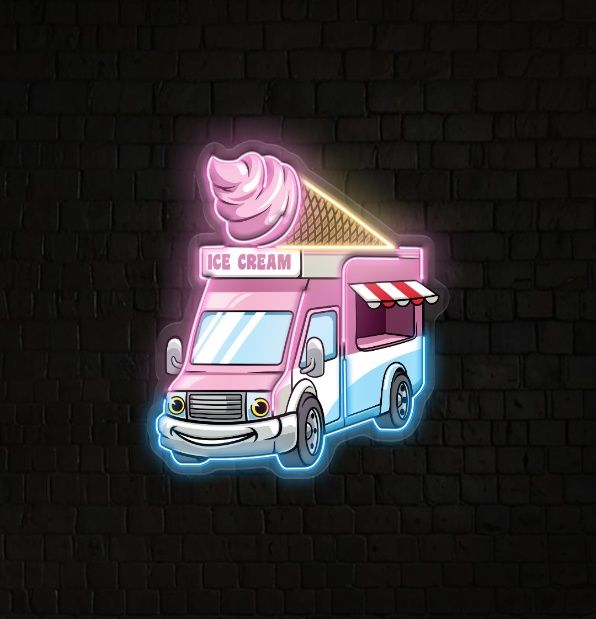 Ice Cream Bus Led Neon Acrylic Artwork