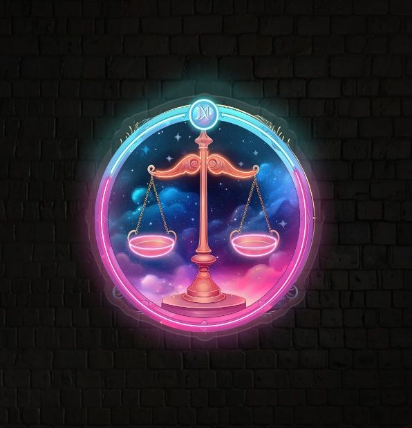 Libra UV Zodiac Horoscope Neon