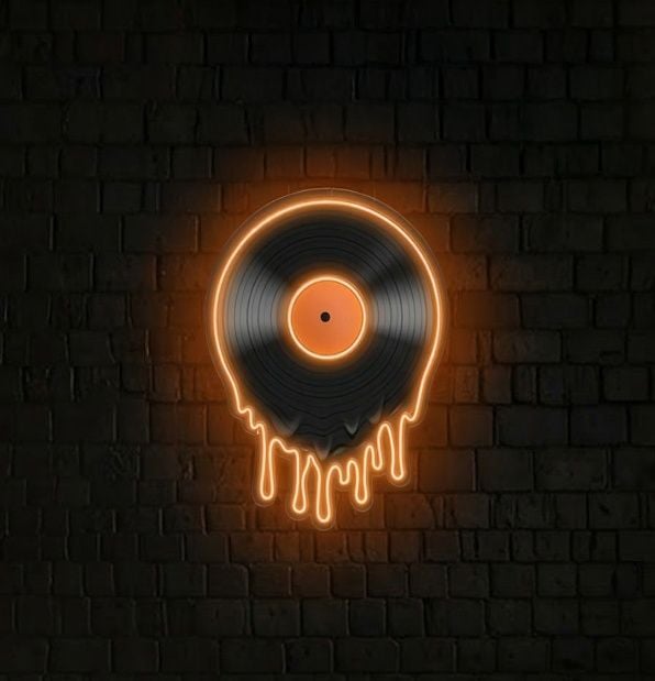 Melting Disk Neon Sign