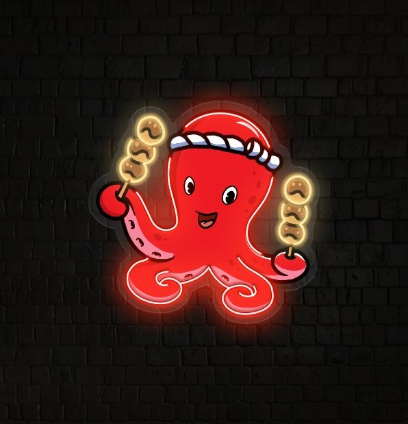 Octopus Neon Acrylic Artwork