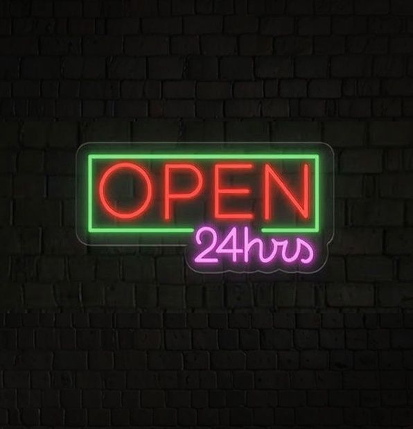 Open 24HRS Neon Sign