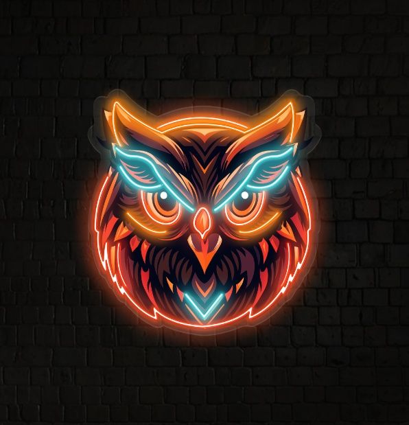 Owl Head LED Neon Sign Light Pop Art