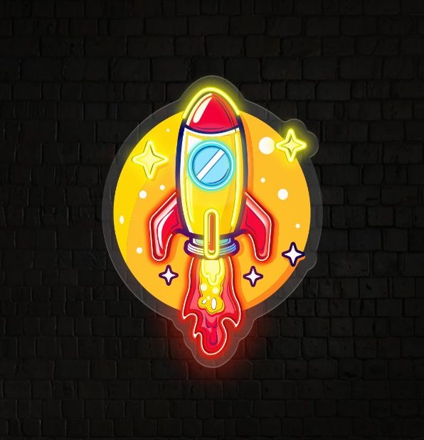 Rocket Led Neon Acrylic Artwork