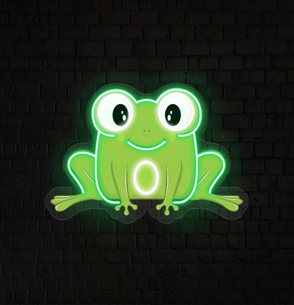 UV Printing Cute Frog Neon Sign