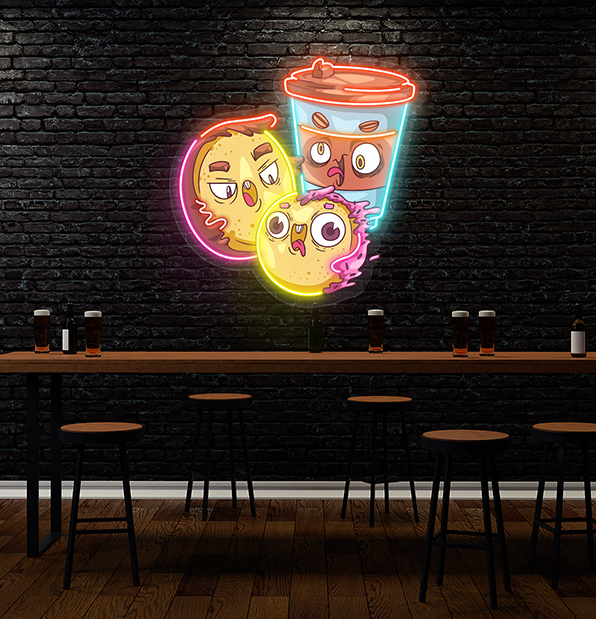 Food Monster Artwork Led Neon Sign Light