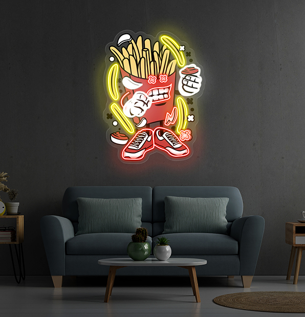 French Fries Cartoon UV Light