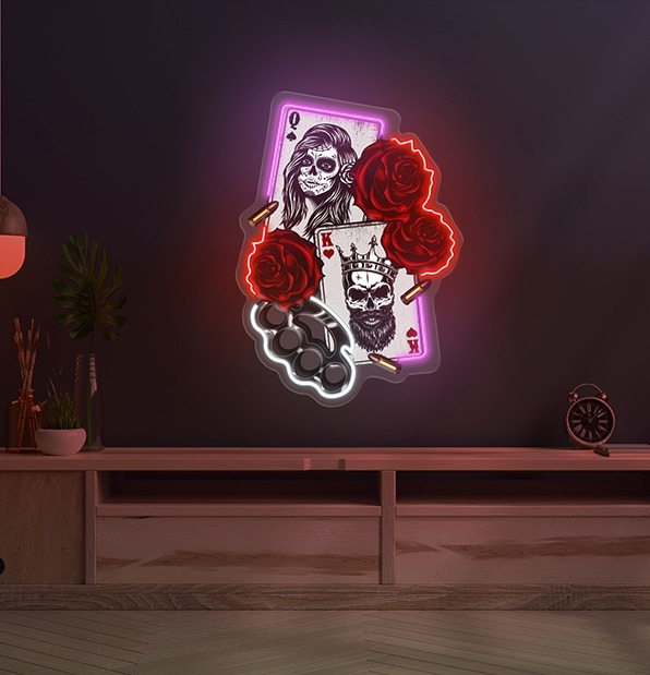 Gambling Poker LED Neon Acrylic Artwork