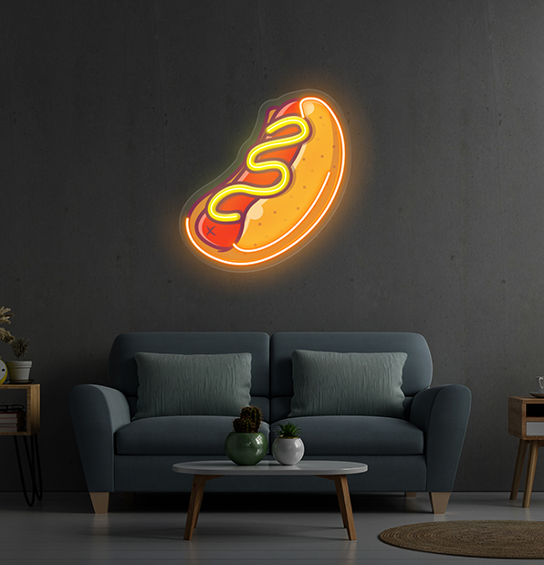 Hot Dog UV Light Neon Artwork
