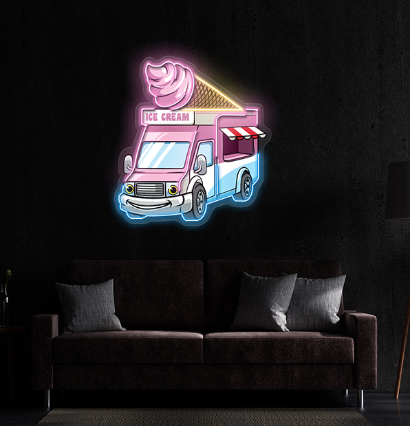 Ice Cream Bus Led Neon Acrylic Artwork