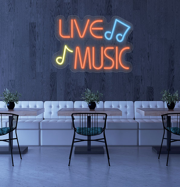 Live Music LED Neon Sign