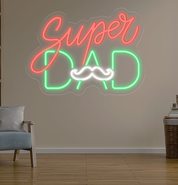 Personalized Super Dad Neon Light