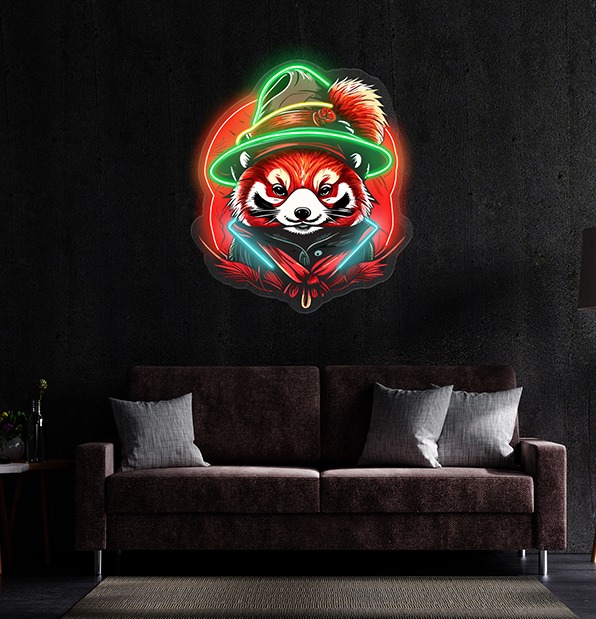 Red Racoon LED Neon Sign Light Pop Art