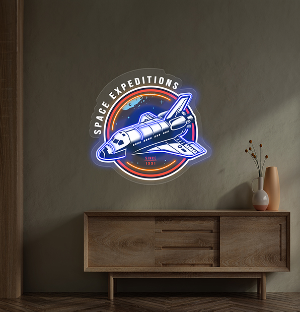 Space Expeditions LED Neon Sign Light Pop Art