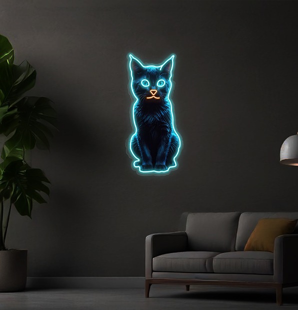 UV Printing Cat Neon Sign