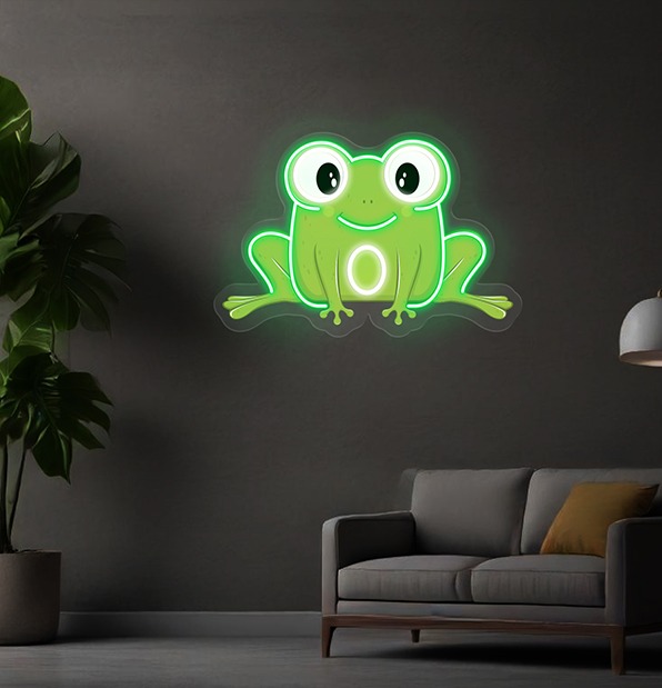 UV Printing Cute Frog Neon Sign