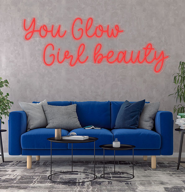 You Glow Girl Beauty Neon Sign