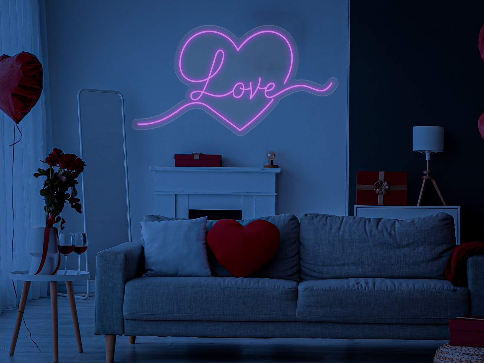 Neon Love Heart Light Up Sign
