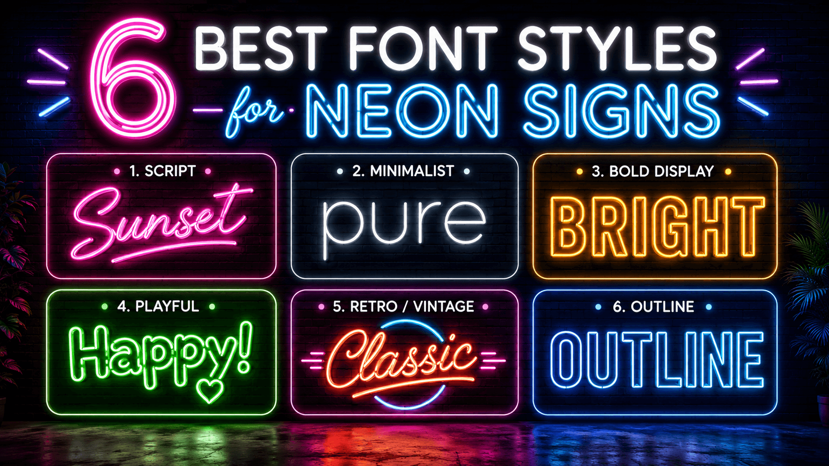 6 Best Font Styles for Neon Signs