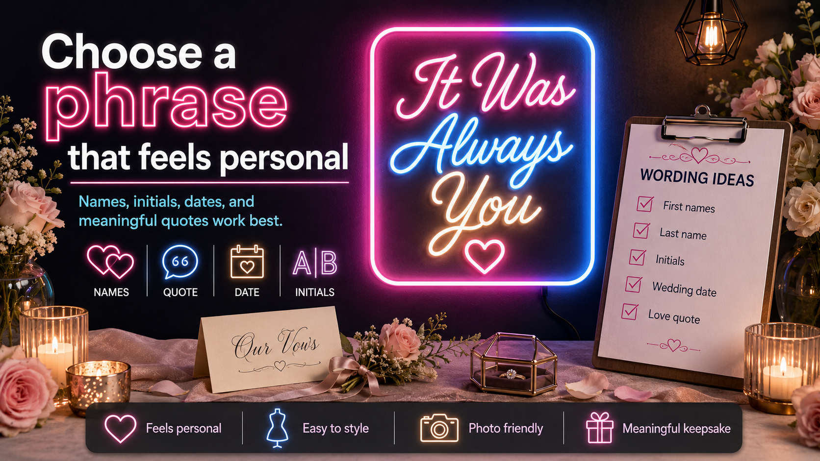 How to Choose the Right Wedding Neon Sign for Your Reception