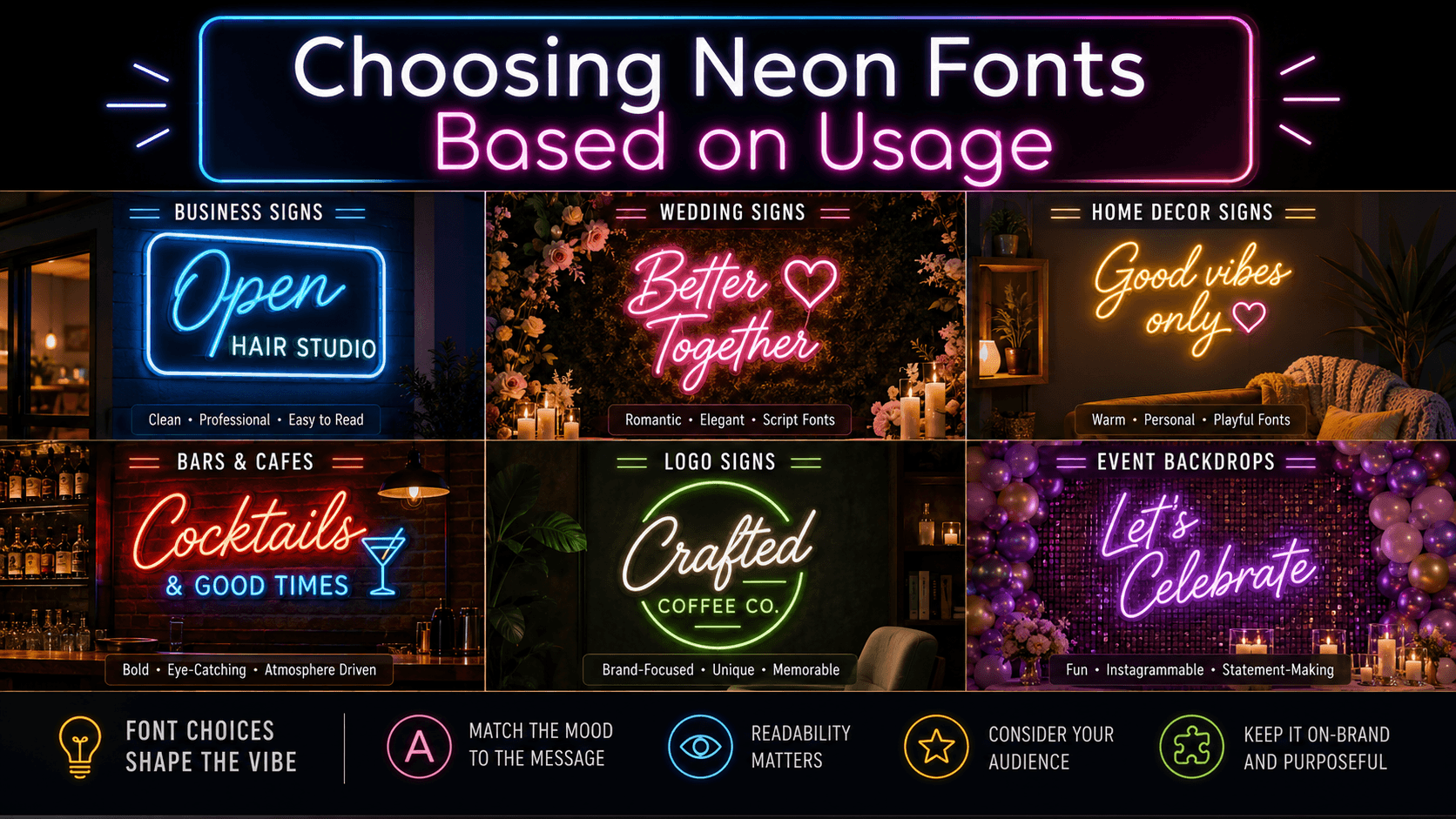 Choosing Neon Fonts Based on Usage