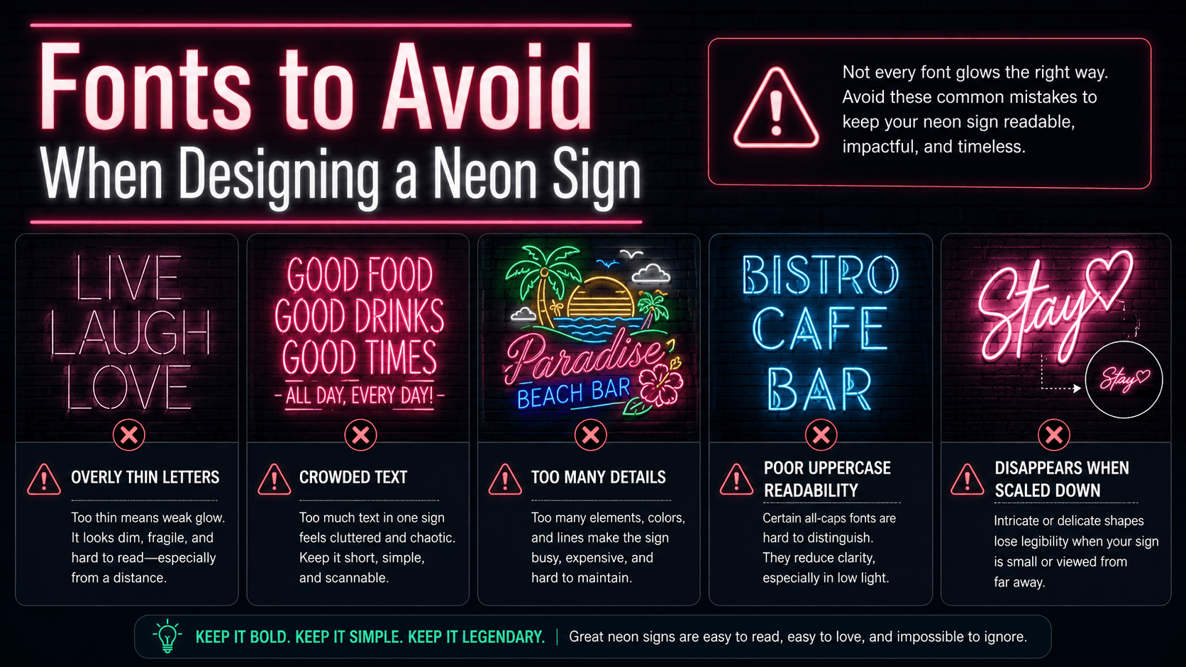 Fonts to Avoid When Designing a Neon Sign