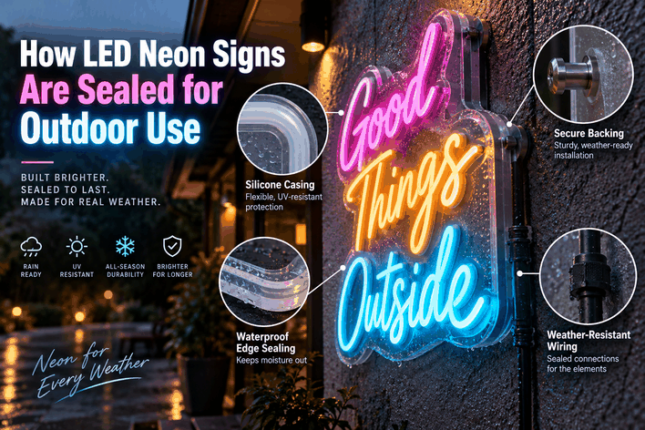 How LED Neon Signs Are Sealed for Outdoor Use